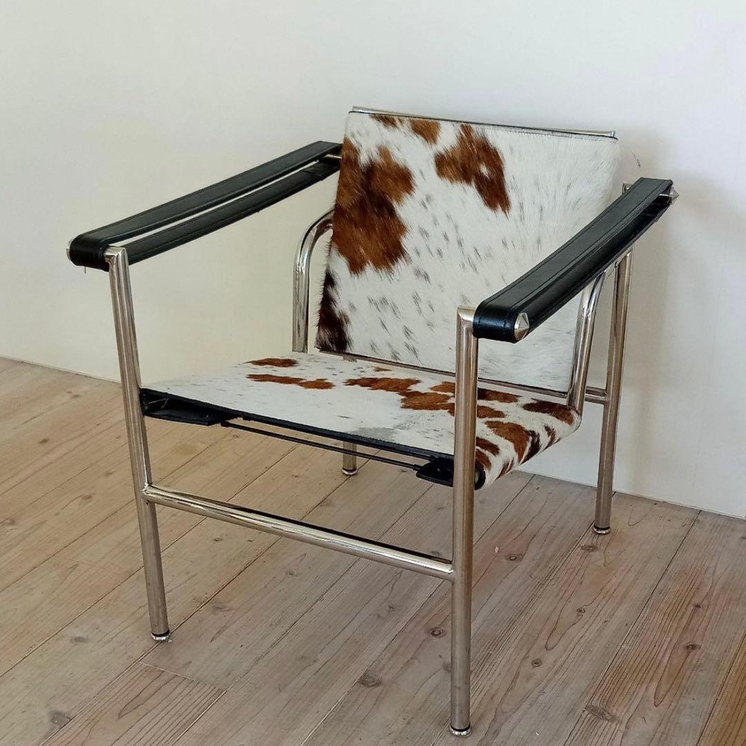 【名作】スリングチェア LC1風 ポニースキン 椅子 インテリア モダン