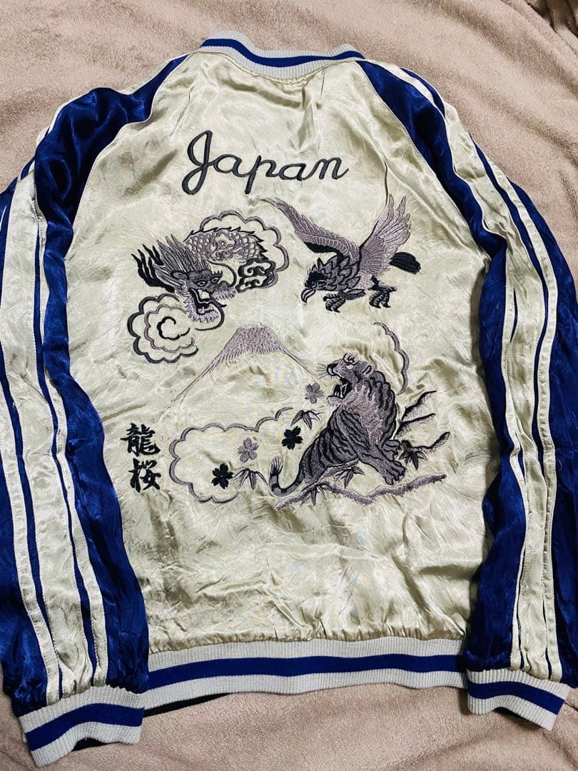 龍桜 日本限定 龍虎ワシ スカジャン ２面用 レーヨン unisex