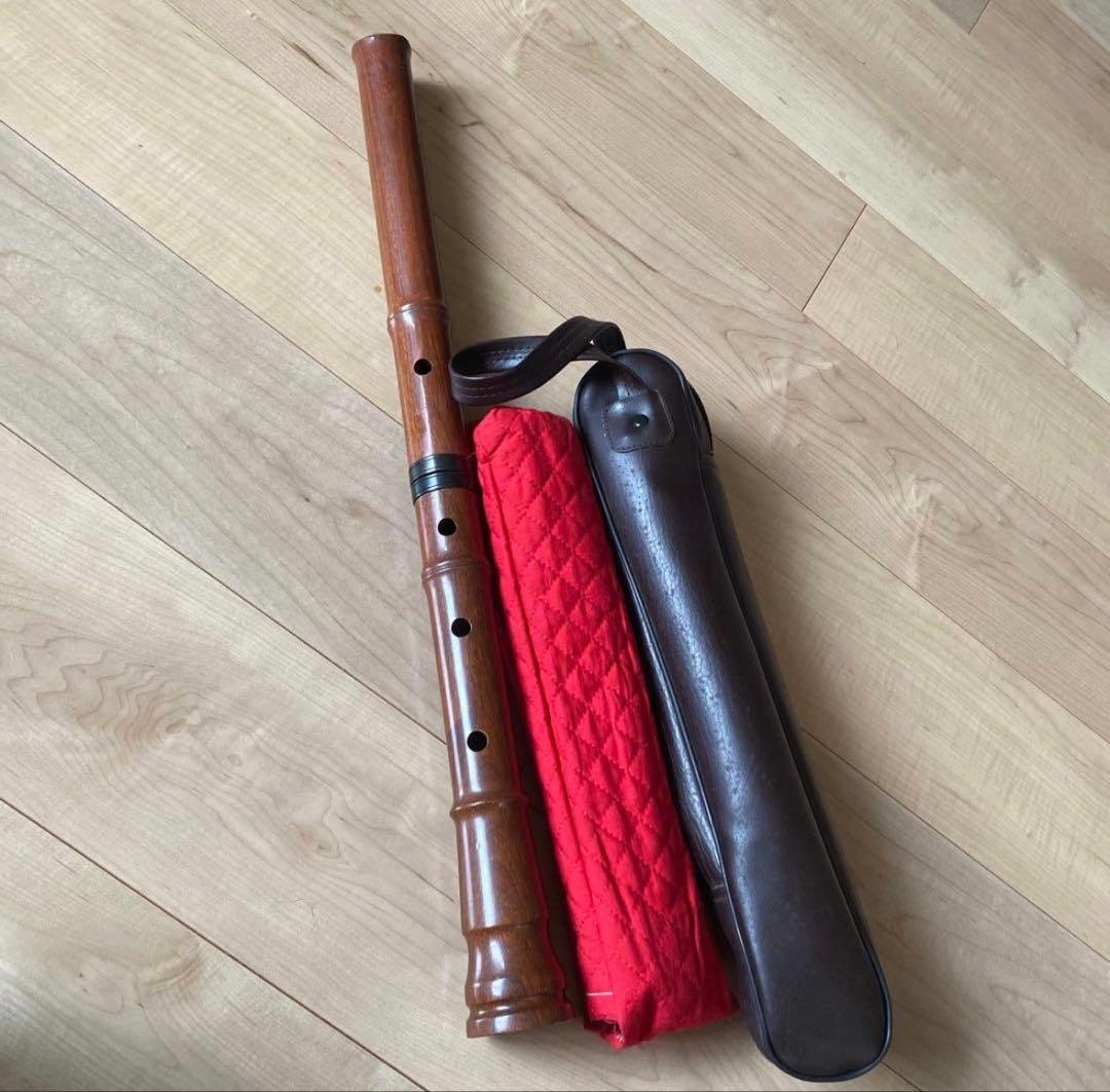 木製　尺八 ケース付き 尺八ケース 2本入