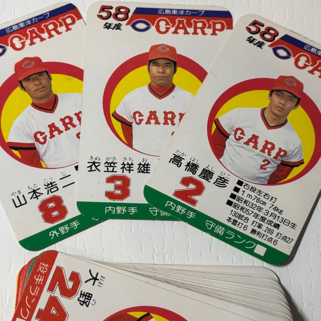 タカラ野球カード_広島東洋カープ_昭和58年30枚セット#達川#衣笠#山本