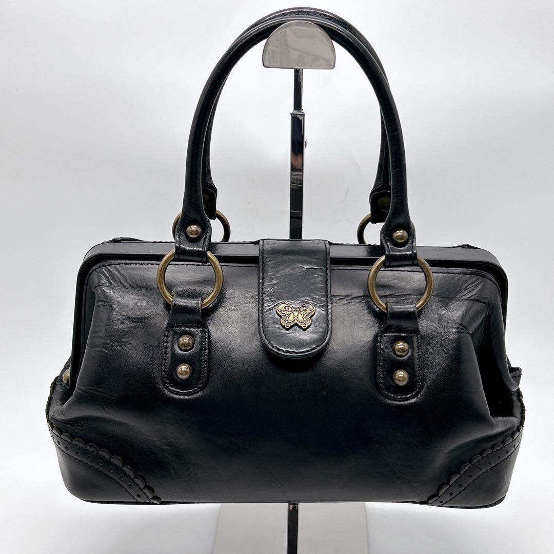 希少・美品】ANNA SUI ドクターズバッグ ダレスバッグ ブラック レザー