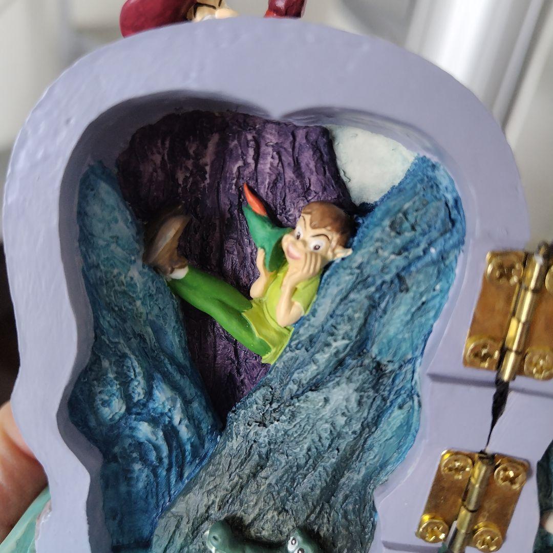 極美品！ディズニー NEVERLAND ピーターパンとフック船長 ドクロ置物