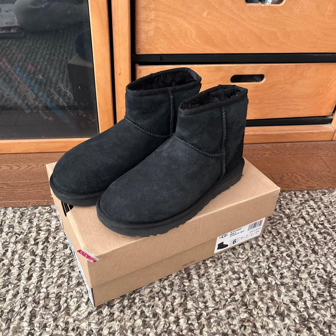 UGG ブラック ムートンブーツ サイズ6