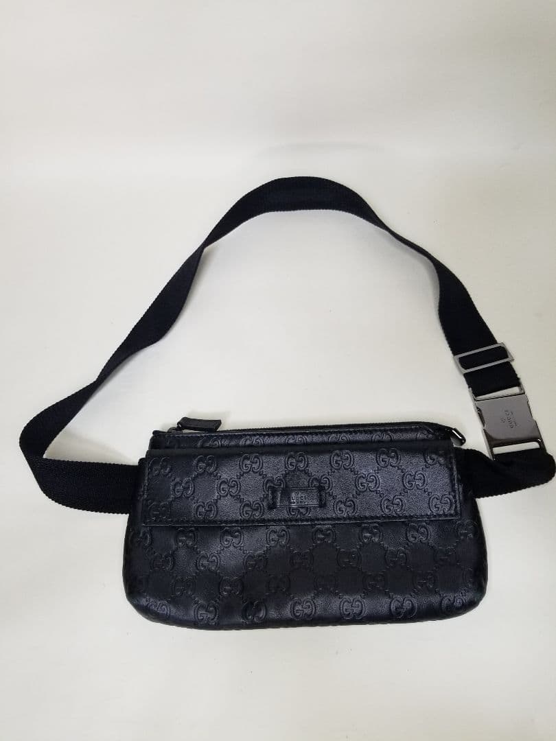 グッチ ブラウン グッチッシマ ベルトバッグ ブラック