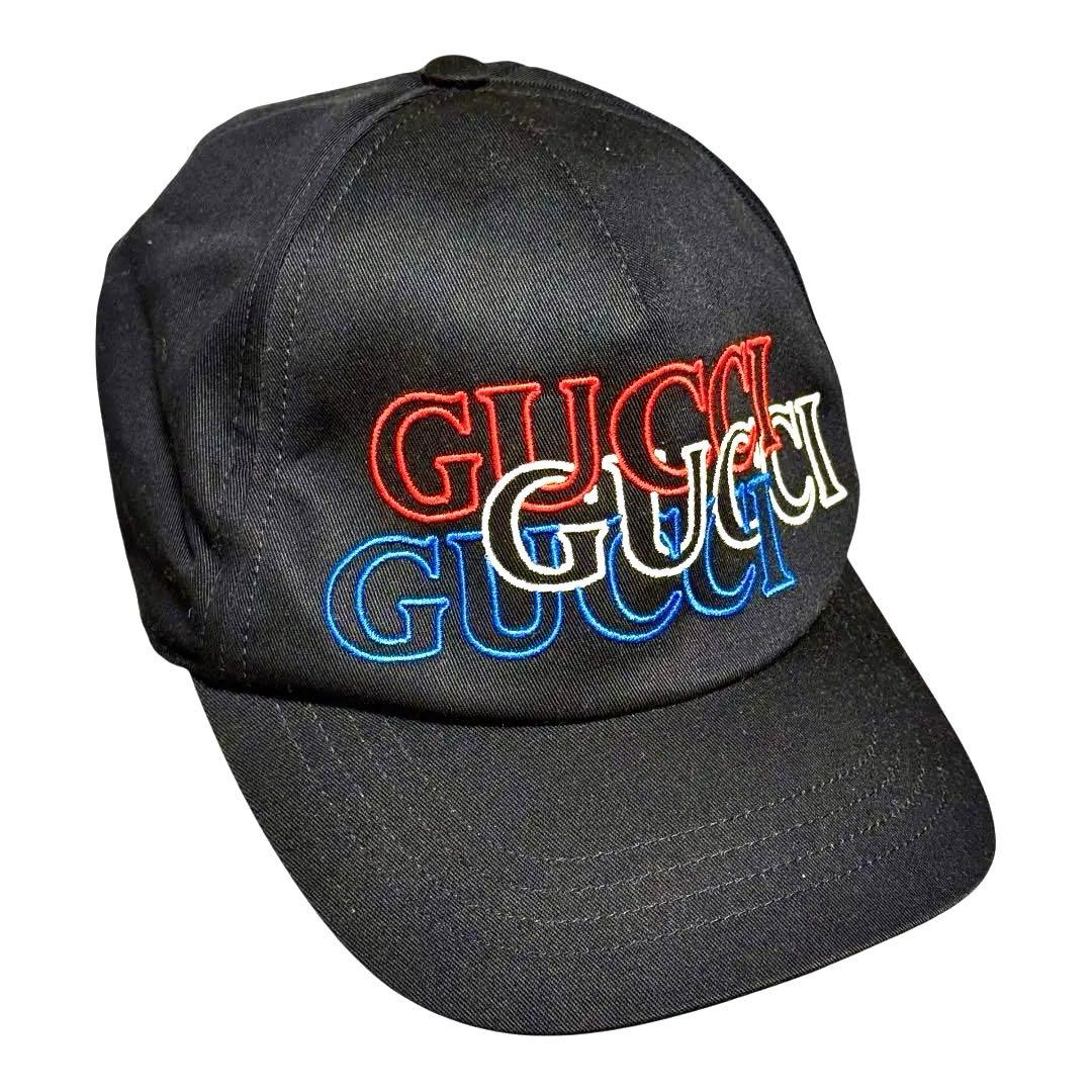 グッチ　ベースボールキャップ 　キャップ　帽子　　Mサイズ ネイビー　GUCCI