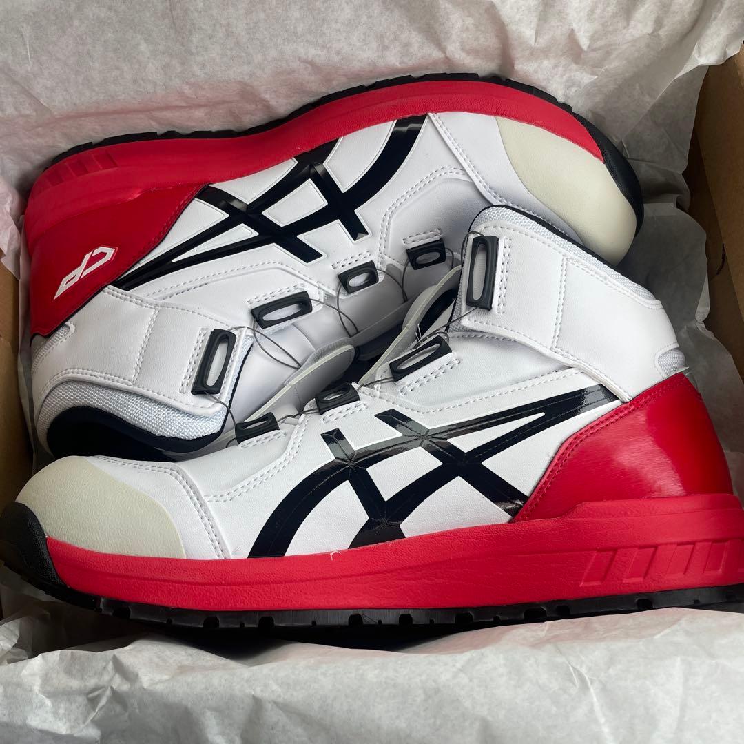 ASICS 安全靴 ホワイト/レッド/ブラック