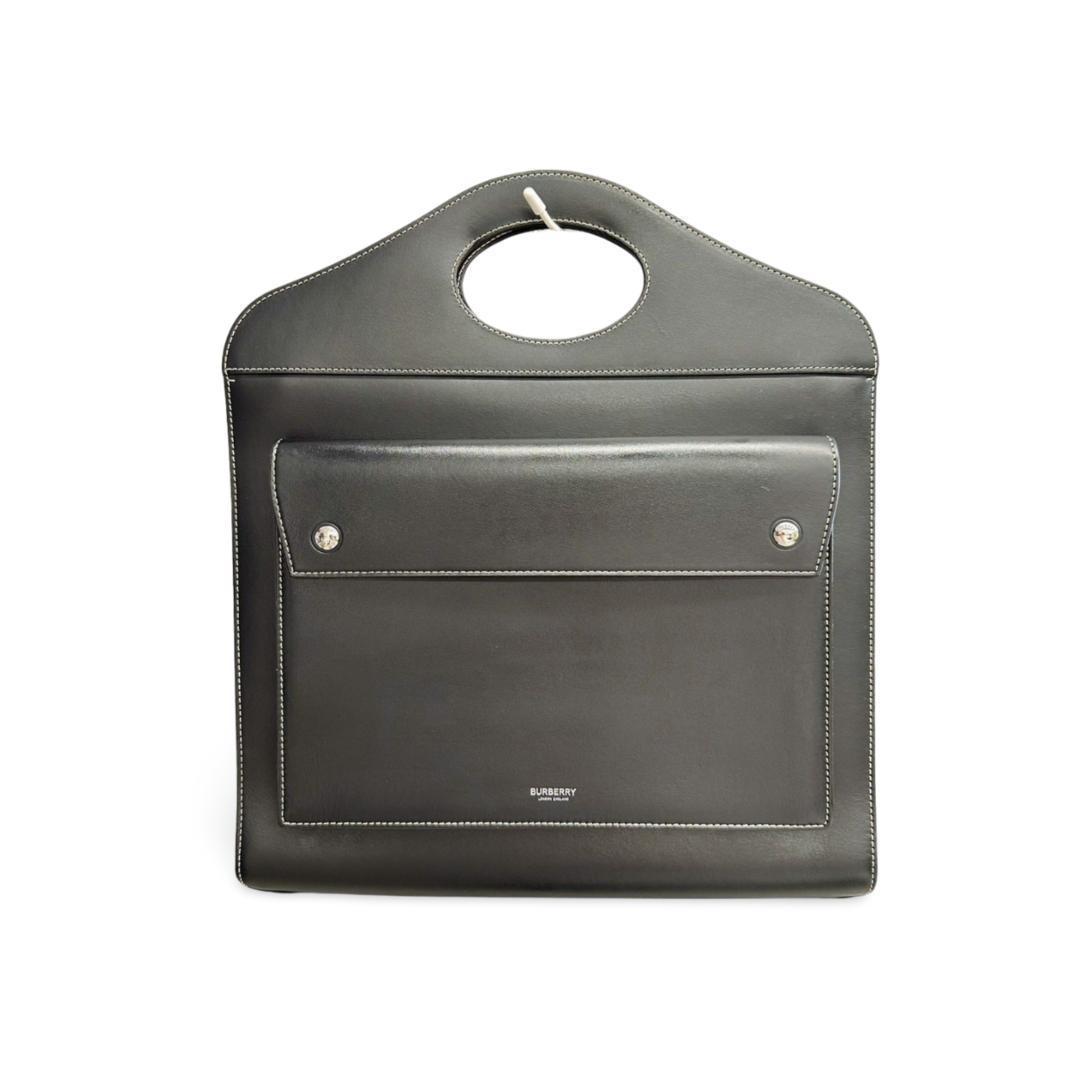 BURBERRY バーバリー ミニツートン レザー ハンドバッグ ブラック