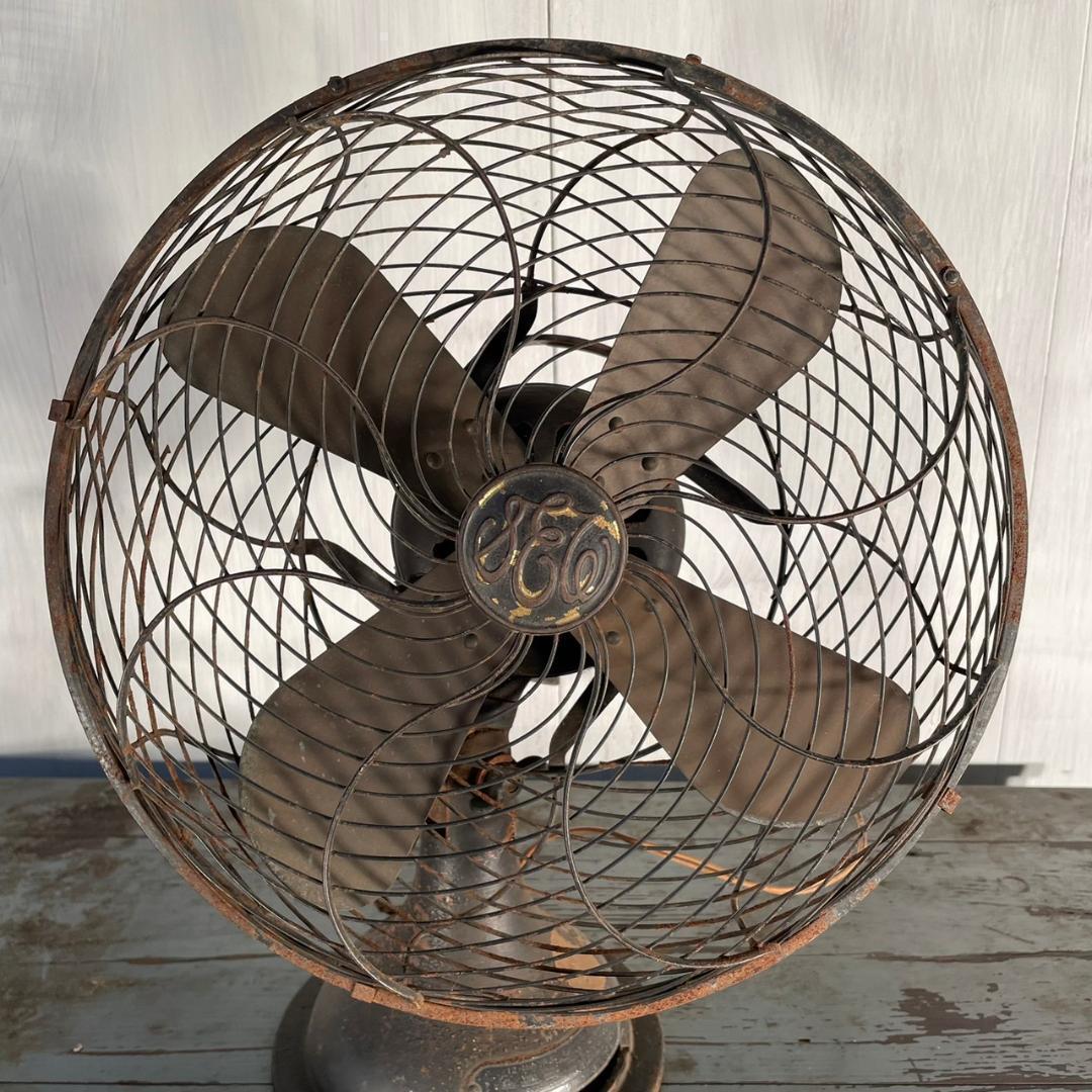 ヴィンテージ 芝浦 鉄製 扇風機 電気扇 東芝 昭和 レトロ 睡蓮 - メルカリ