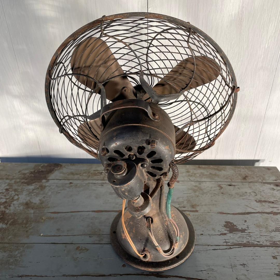 ヴィンテージ 芝浦 鉄製 扇風機 電気扇 東芝 昭和 レトロ 睡蓮 - メルカリ