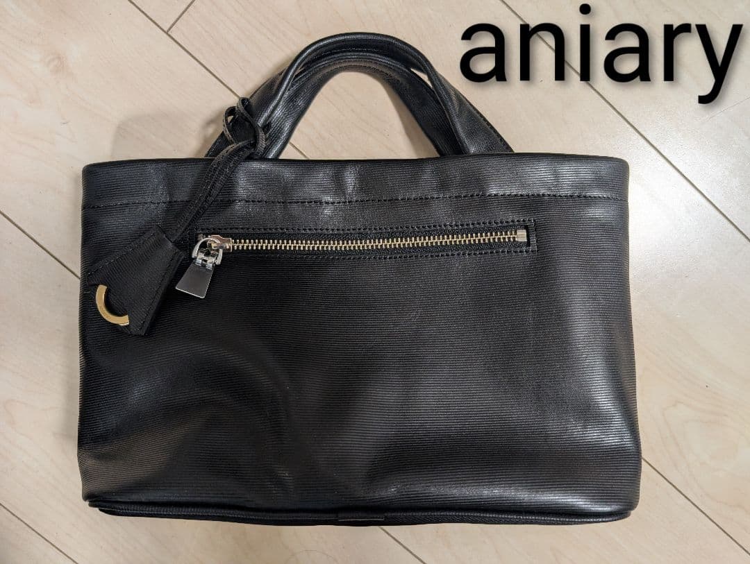 【美品】aniary ブラック ミニ トートバッグ