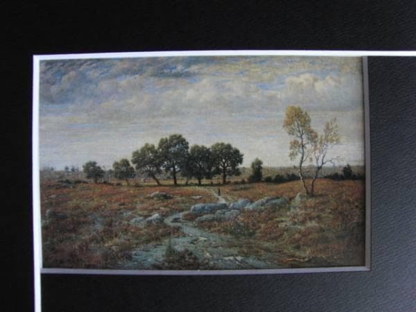 テオドール・ルソー、どんぐり林の荒野、希少画集画、新品額装付