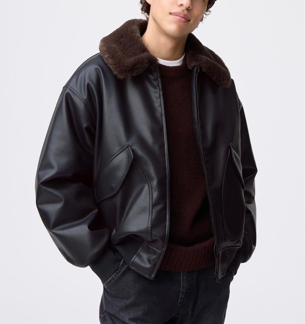 【新品】GU ウォームパデッド フライトジャケット ファーブルゾン XSサイズ GU公式 | ウォームパデッドフライトジャケット