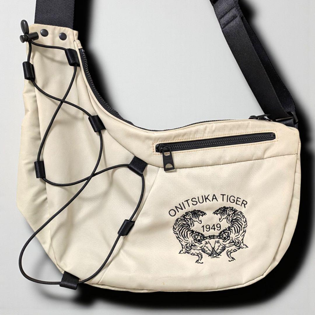 限定カラー！オニツカタイガー メッセンジャーバッグ ワンショルダー オフホワイト