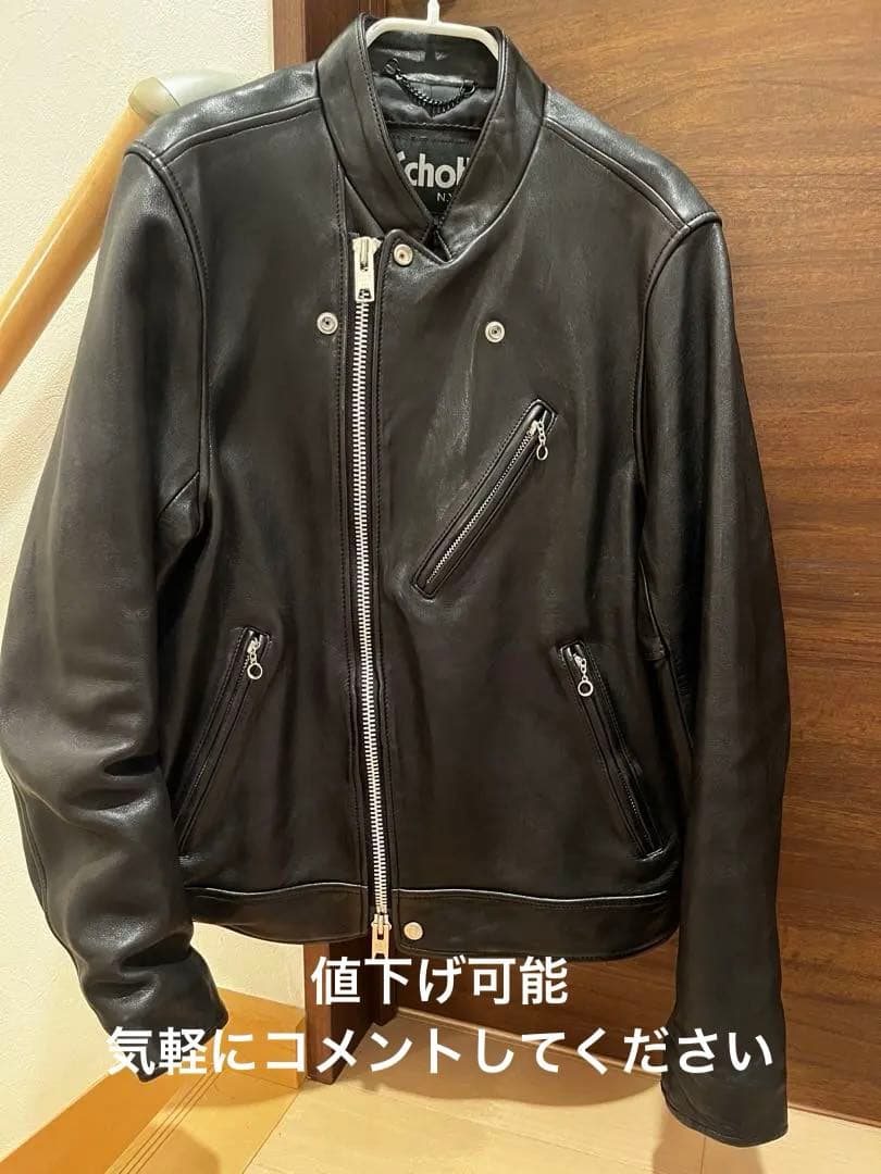 Schottブラックレザーライダースジャケット