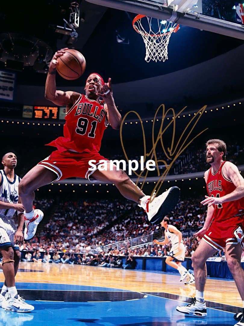 NBA デニス・ロッドマン 高画質 サイン フォト 写真 ポートレート