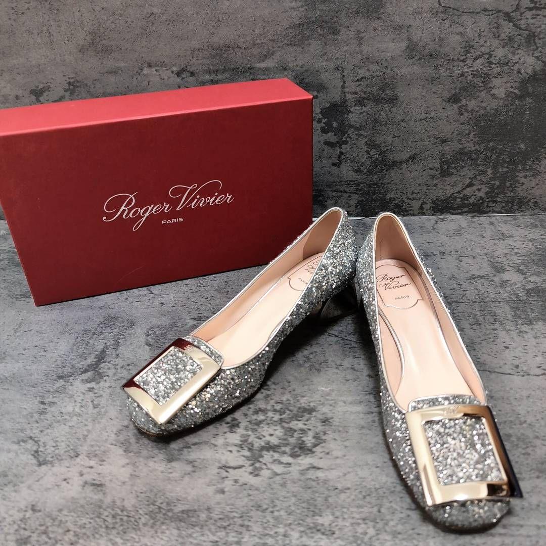 ロジェヴィヴィエ トレヴィヴィエ グリッター パンプス 36.5 シルバー 箱有 ロジェヴィヴィエ トレヴィヴィエ グリッター パンプス 36.5 シルバー