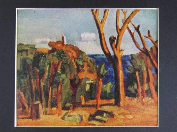 梅原龍三郎、【熱海風景】、希少な大判額装用画集より、美品、日本人画家