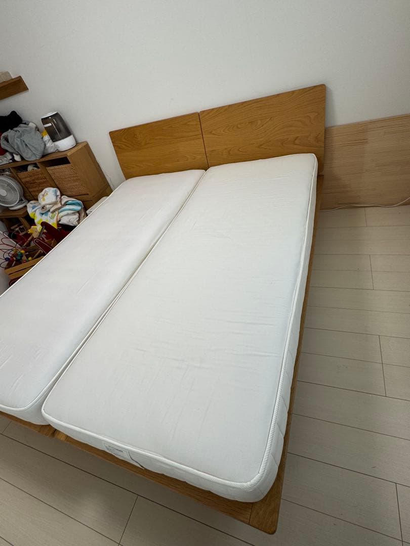 安く 買う家具・インテリア - 無印良品 MUJI セミシングルベッド 収納+
