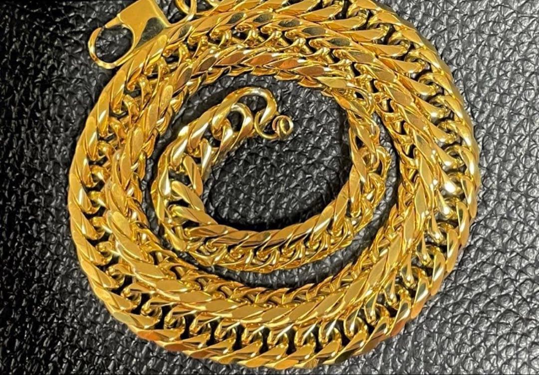 シルバー925　ダブル　喜平　チェーン　金　ゴールド　メンズ　ネックレス