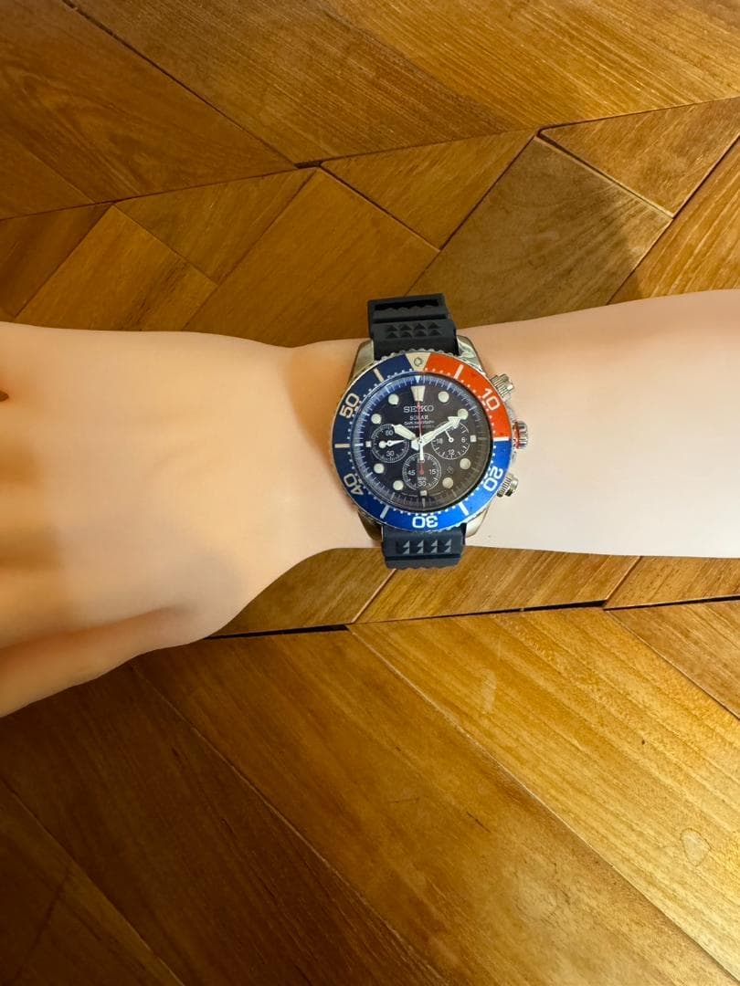 SEIKO セイコー SOLAR ダイバーズ クロノグラフ 大人気 ペプシカラー