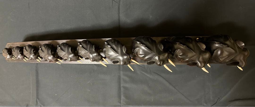 手彫りの象の彫刻 - 高品質エボニー製アート作品（スリランカ製