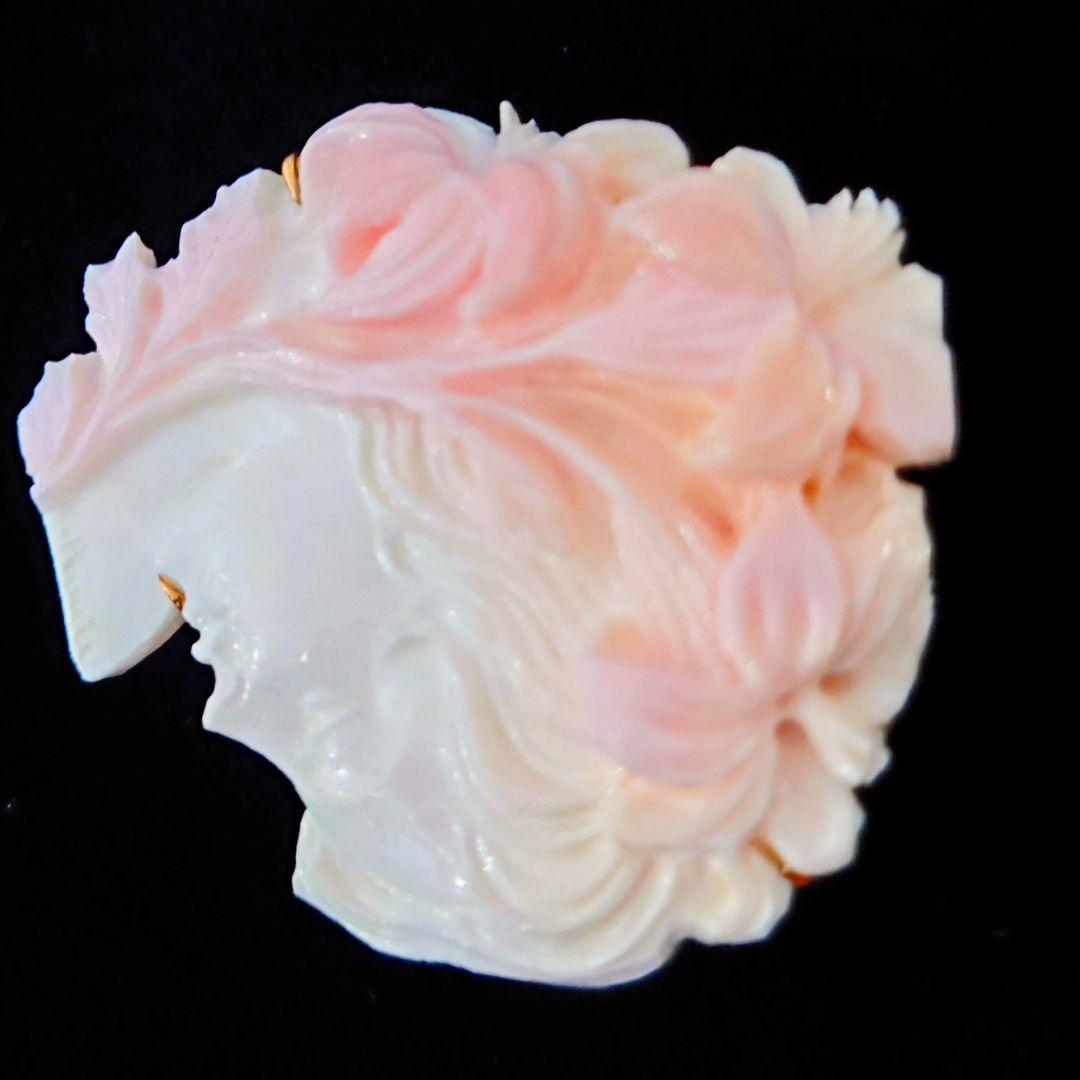 作家物 R. ペルニーチェ氏作 コンクシェルカメオ ブローチペンダント