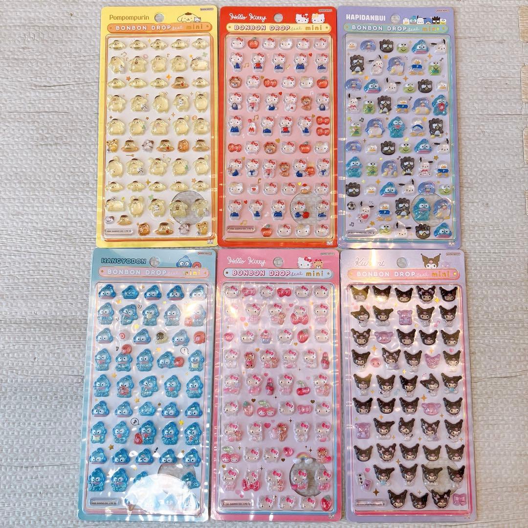 【新品】正規品　ボンボンドロップシール　ミニ　サンリオ　6種　はぴだんぶい　ポム
