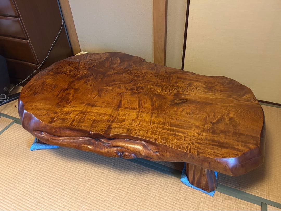 ち*ー様 【O-1288】一枚板 座卓 机 テーブル 昭和レトロ アンティーク