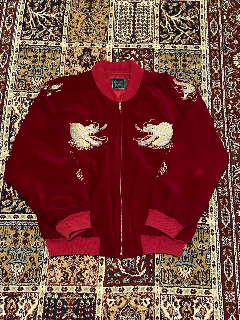 メ*ル様 70s〜80s GROVE BOX 別珍 龍 スーベニアジャケット ス