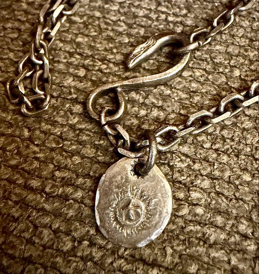 ゴローズ　イーグルフック細角チェーン　47㎝　銀太陽メタル大　goro's