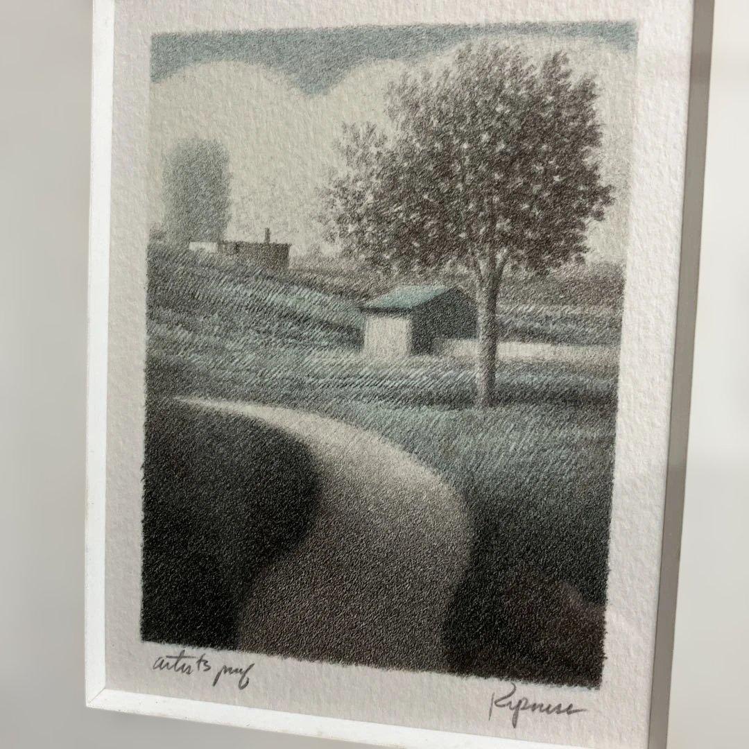 ロバート・キプニス リトグラフ 風景画『雲と曲り道』APサインあり