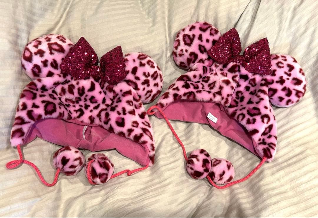 ヒョウ柄ファンキャップ2つセット