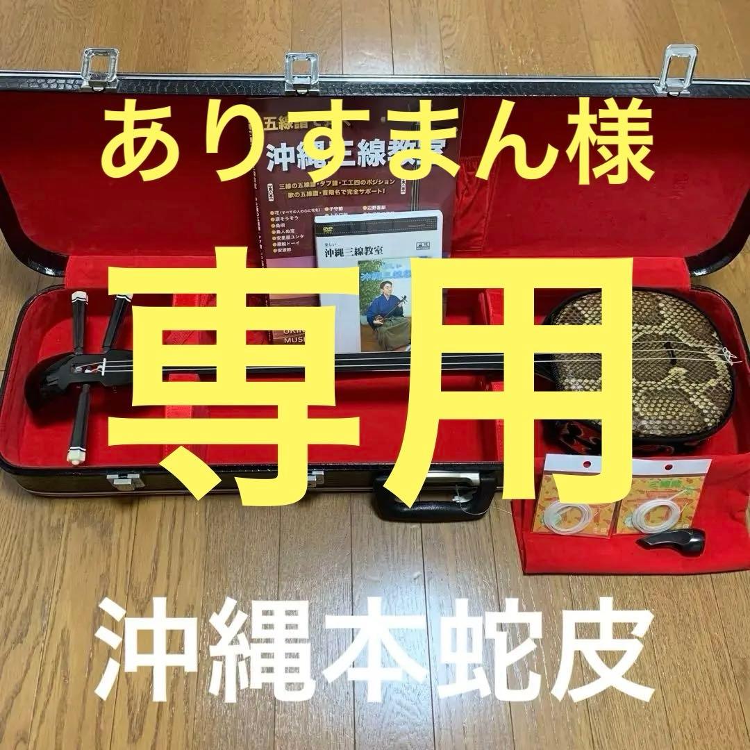 沖縄 三線 本蛇皮 強化張りハードケース付き