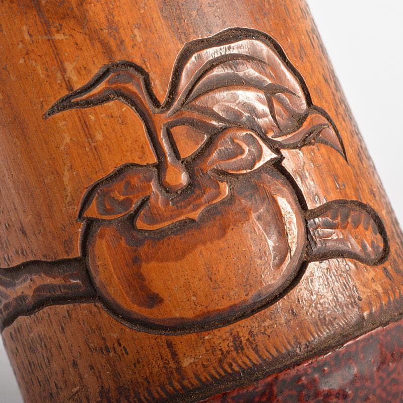 煎茶道具 古竹 霊芝柿刻 蓋置 在銘 V R5863 - メルカリ