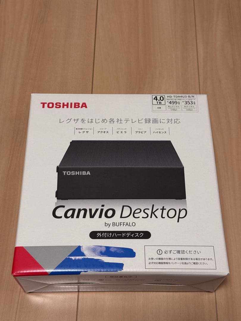 TOSHIBA 外付けハードディスク　4TB HD-TDA4U3-B/N