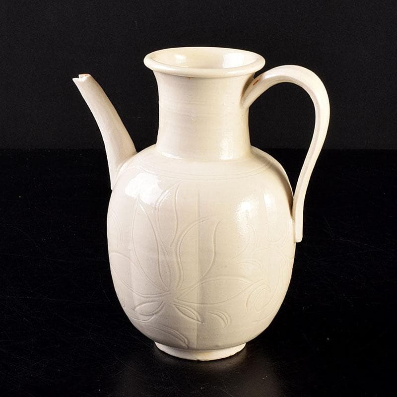 中国　徳化窯白磁　刻花文　水注瓶　C　6903