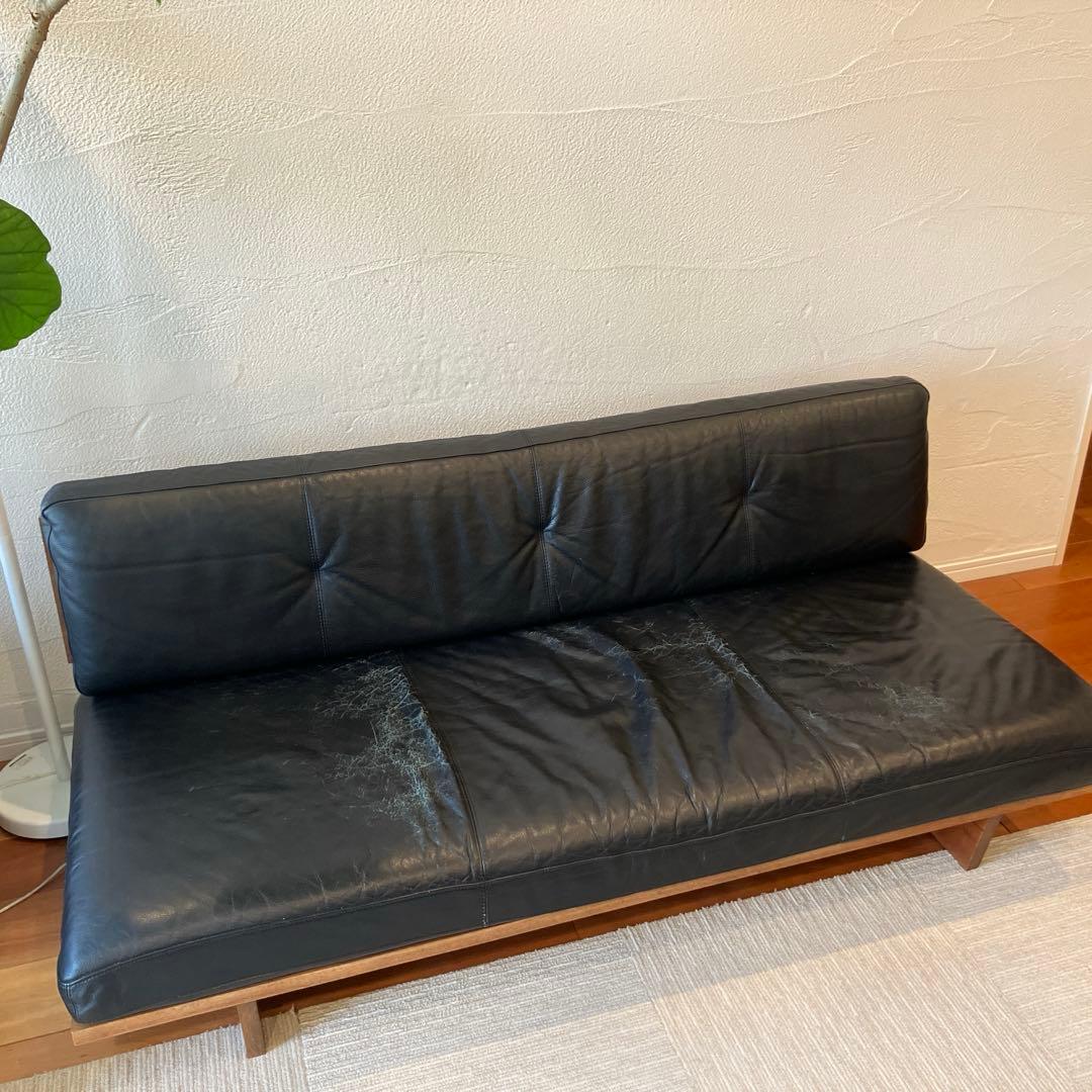 【中古】マスターウォール・モアレスソファ160・本革・黒 モアレス ソファ 2シーター(幅160cm) | マスターウォール(MasterWal
