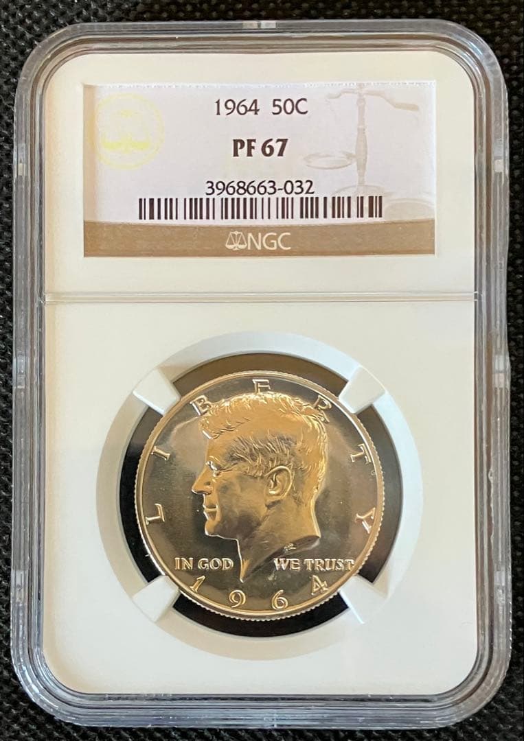 アメリカ 1964 ケネディ プルーフ ハーフダラー 銀貨 NGC PF67 アメリカ 50セント銀貨 ケネディ ハーフダラー 1964年銘 カプセル入り
