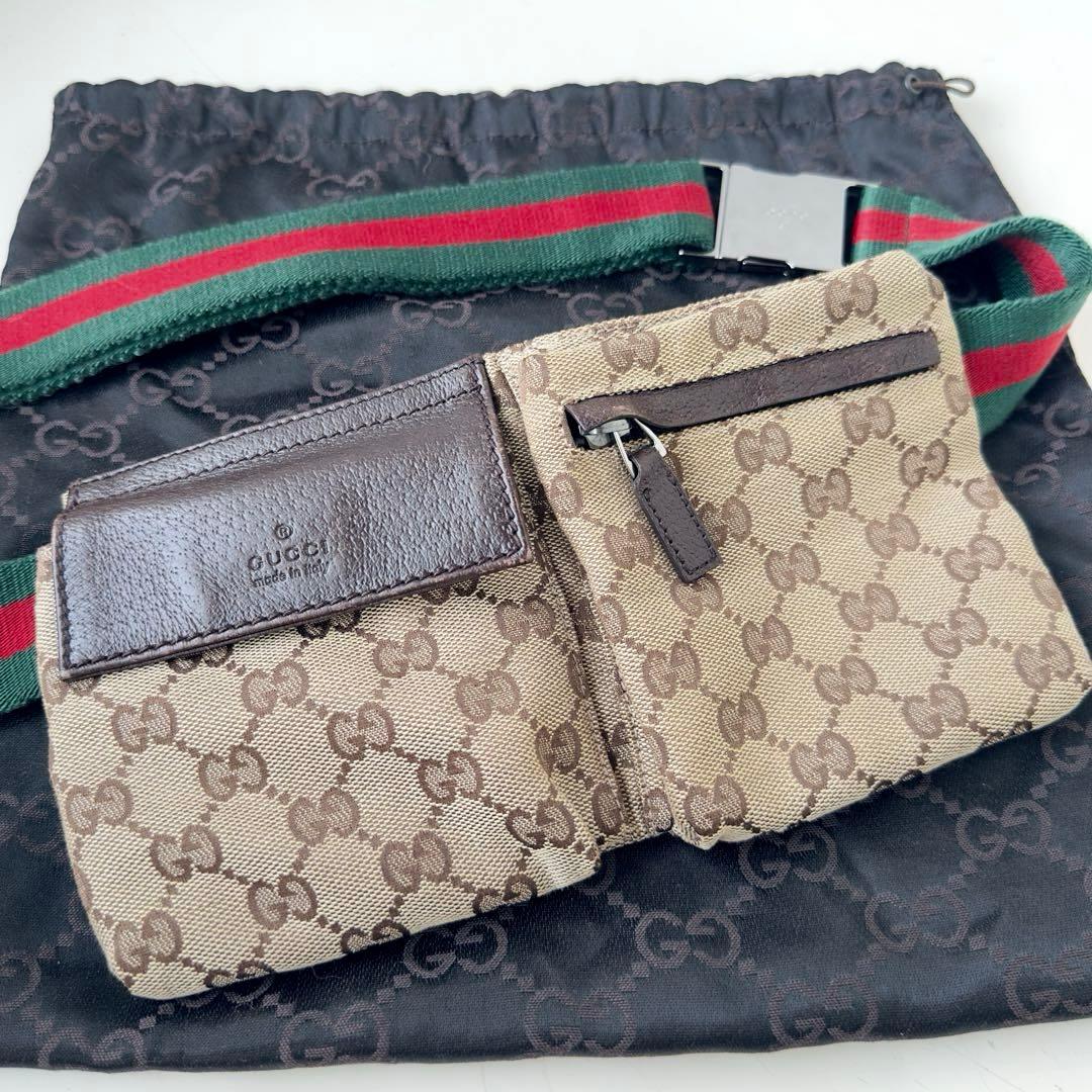 【D.H様】GUCCI GG柄 シェリーライン ボディバッグ　ウェストポーチ