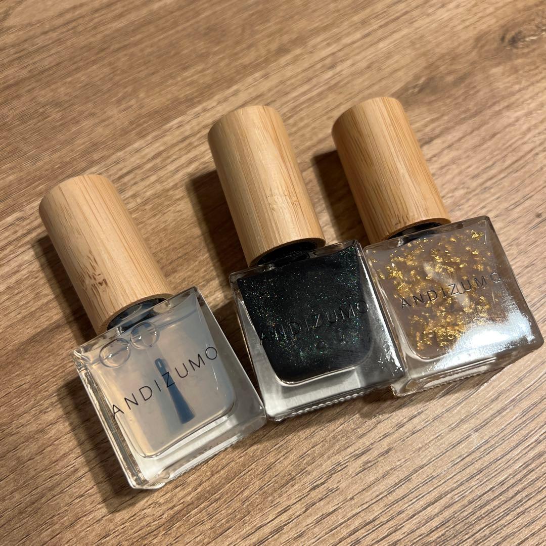 ANDIZUMO ネイルカラーセット クリア ブラック ゴールド