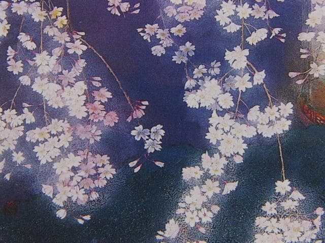 いせきみちこ、【夢に遊ぶ’９８－春の宵】、希少な額装用画集より、美品、新品額装付