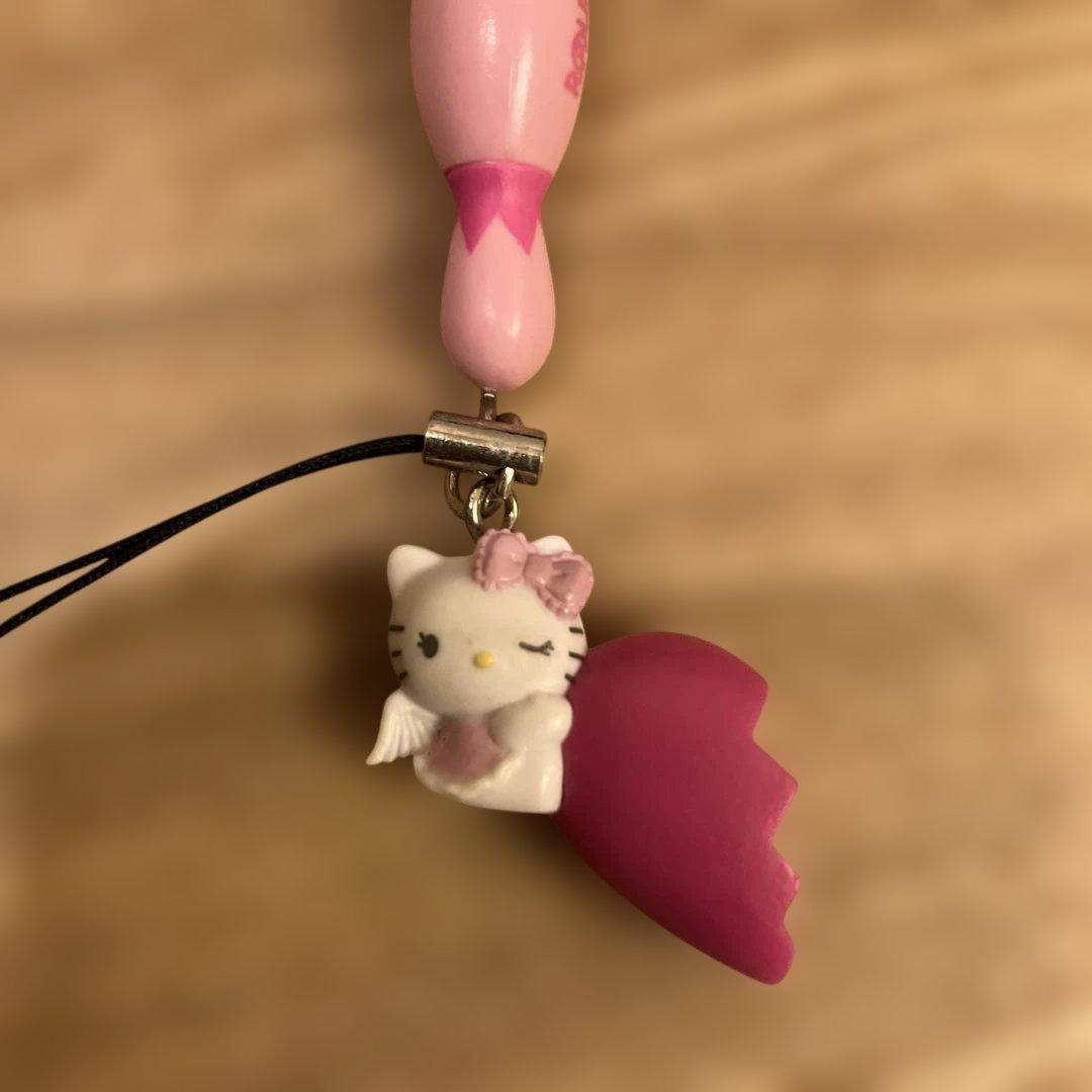 ラウンドワン ハローキティ ストラップ ハート天使＆ハート小悪魔