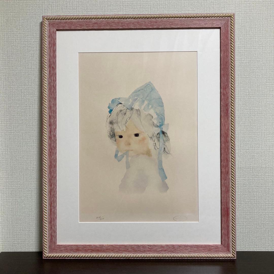 【真作】いわさきちひろ「赤ちゃんのくるひ」リトグラフ 版画 絵画 ちひろ美術館