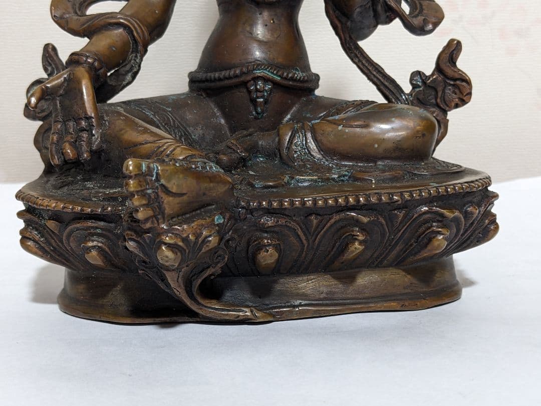 ♢チベット仏教 観音菩薩坐像 中国 古美術品 古玩 仏教美術 仏像 唐金