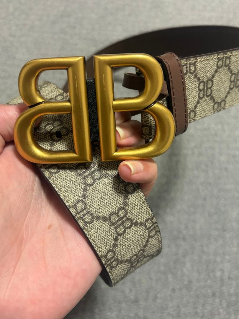 BBロゴ ベルト ベージュ/ブラウン