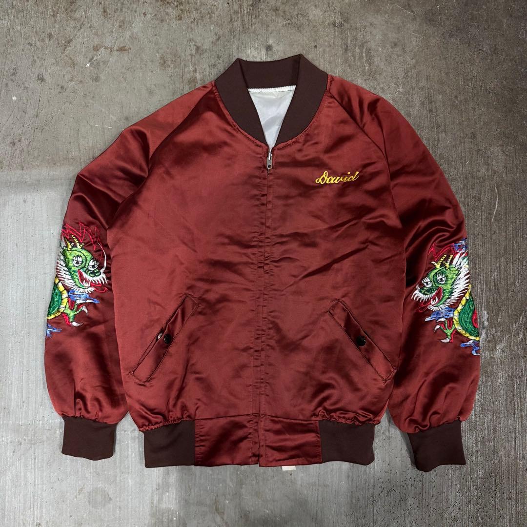 80's コリジャン KOREA 刺繍 スカジャン ドラゴン 龍 短丈 y2k - メルカリ