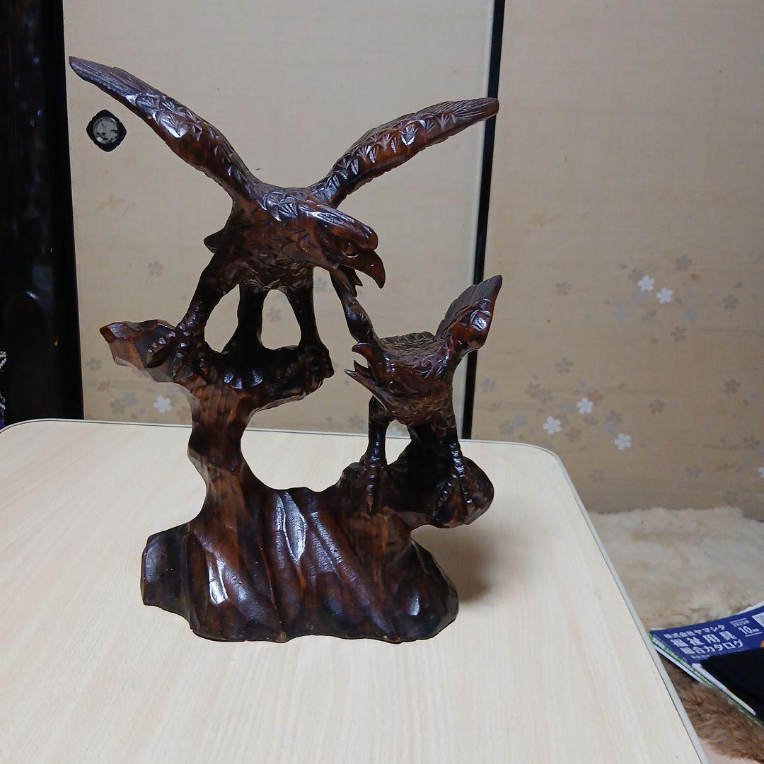 木製 鷲の彫刻 - メルカリ