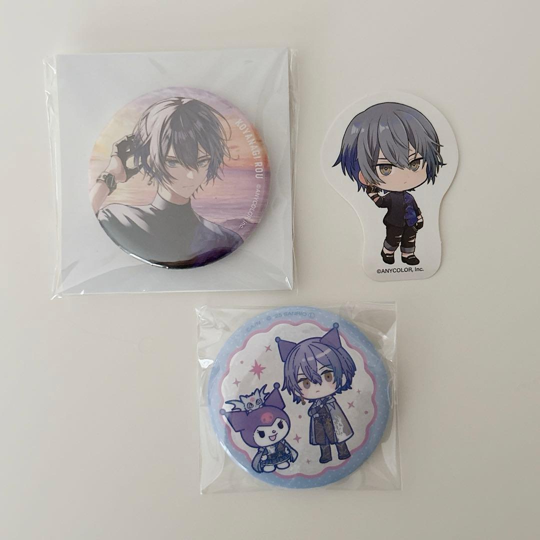 にじさんじ 小柳ロウ 海の家 缶バッジ＆ダイカットステッカー サンリオ