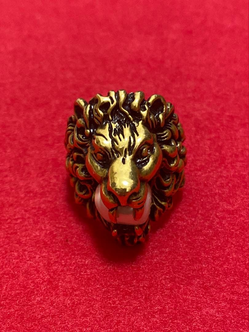 GUCCI ゴールドカラー　ライオンヘッドリング サイズ23号 オールドグッチ