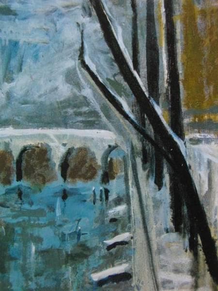 梅津 五郎 、冬の朝のセーヌ河、希少な額装用画集より、新品高級